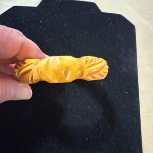 Vintage Carved Wooden Bangle Bracelet